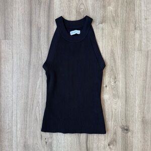 Nine West Black Ribbed Tank Top